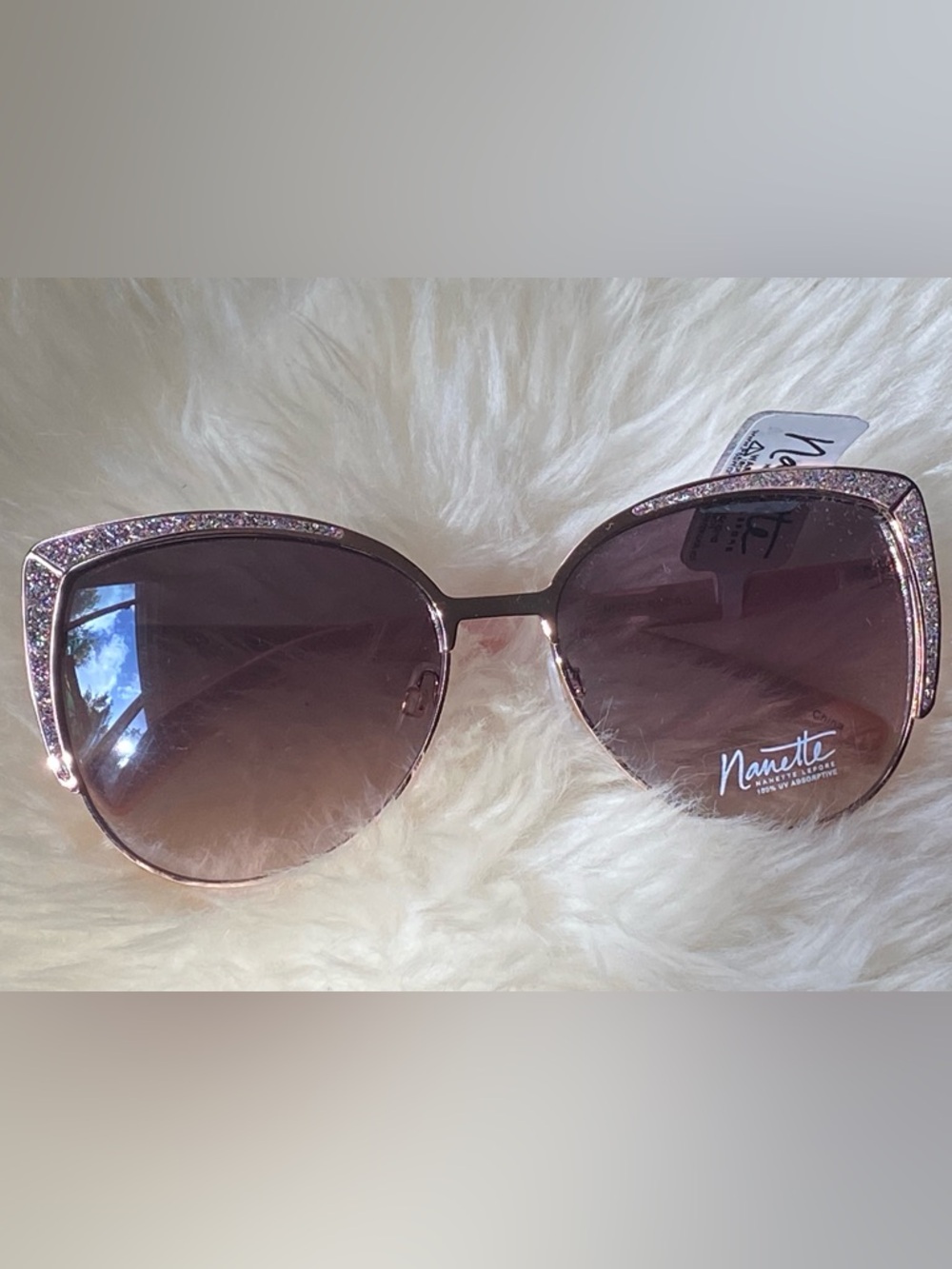 Nanette Lepore Cat Eye Rose Gold Metal Frame, Metal 100% UV protect sunglasses